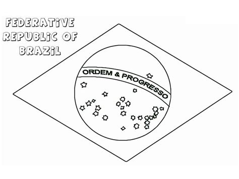 Printable Brazil Flag coloring page - Download, Print or Color Online