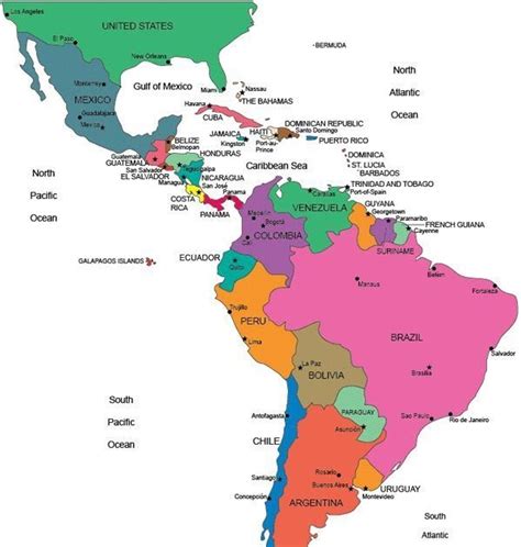 Spanish Map Of Central America And South America