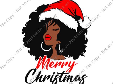 Black African Merry Christmas Svg Black African American Santa Apparel