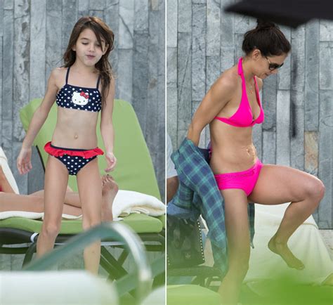Katie Holmes Relaxes In A Bikini In Miami With Suri Cruise — Cute Poolside Pics Hollywood Life