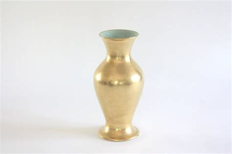 Large Vintage Gold Porcelain Vase By Pickard Etsy Gold Vases