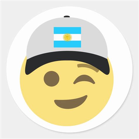 Argentina Emoji Baseball Hat Classic Round Sticker Zazzle
