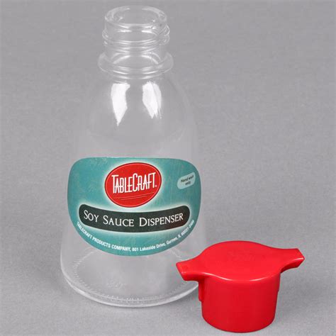 Tablecraft H888cd 5 Oz Red Top Soy Sauce Bottle