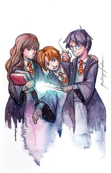 Items Similar To Harry Potter Hermione And Rony Fanart Watercolor