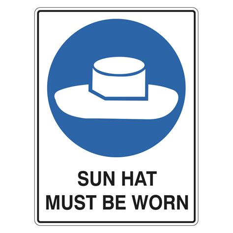 Sun Safety Sign Sun Hat Must Be Worn Au