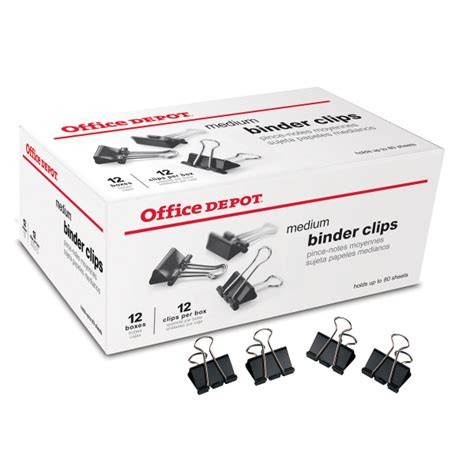 Office Depot® Binder Clips Medium 1 14 Wide 58 Capacity Black