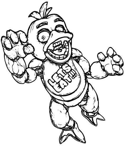 Fnaf Lady Chica Coloring Page Free Printable Coloring