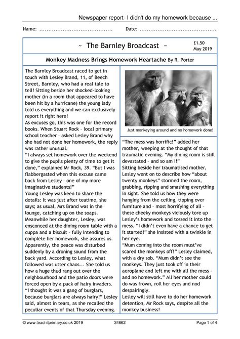 Photos also need a caption underneath them. EYFS | KS1 | KS2 | Newspapers | Teachit Primary