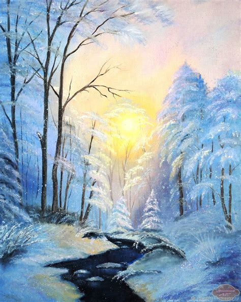 Winter Forest Winter Landscape Oil Painting купить на
