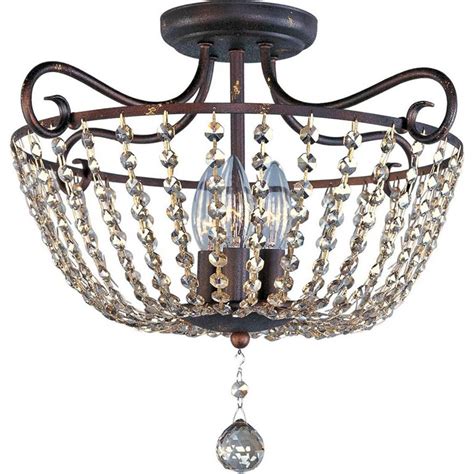 Yyjlx semi flush mount ceiling light fixture antique small crystal chandelier indoor lighting for bathroom hallway cafe bar porch hall（black） q&s mini crystal chandelier, small chandelier ceiling lights, modern chrome flush mount ceiling light fixture for hallway, entryway, bedroom, foyer, bathroom, kitchen, w9.5,1 light e12. Maxim Lighting Adriana 3-Light Urban Rustic Semi-Flush ...