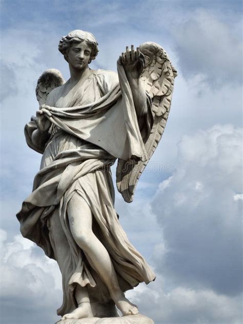 Angel Statue In Rome Italy Angellic Figure Classic Sculpture In Rome