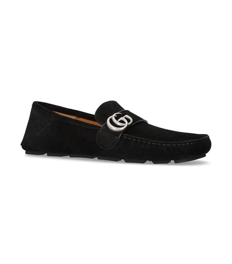 Gucci Noel Suede Driving Loafers In Black For Men Lyst Uk
