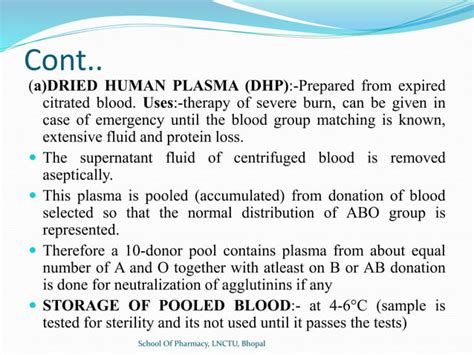 Blood Productscollection Processing And Storage Of Whole Human Blood