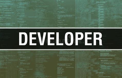 Developer Concept With Random Parts Of Program Code Developer With