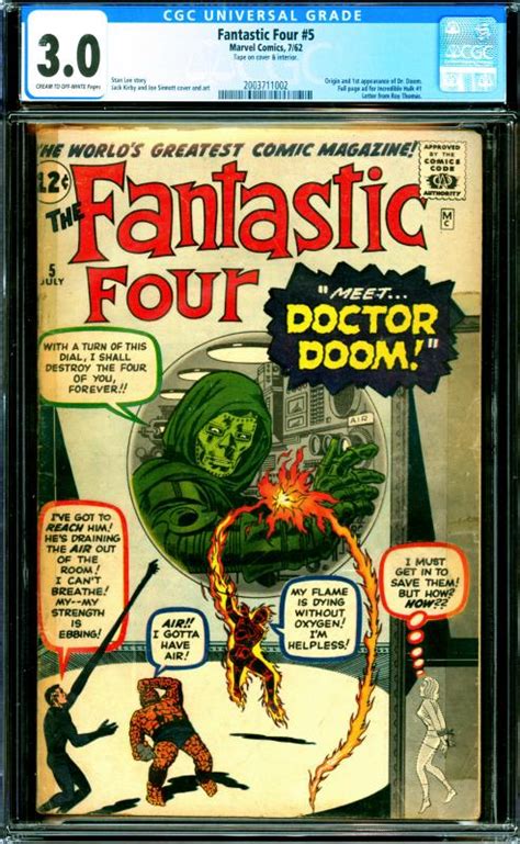 Fantastic Four 5 Cgc Graded 30 1st Appearance And Origin Of Dr Doom