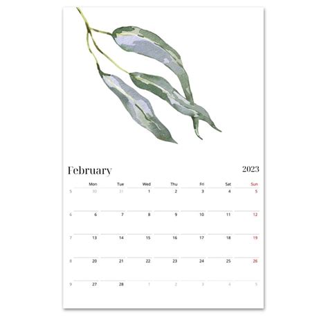 2023 Wall Calendar Botanical Calendar Hanging Calendar Etsy