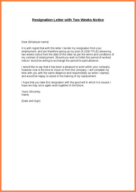 Resignation Letter Template 4 Weeks Notice Here's Why You ...
