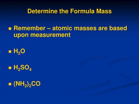 Ppt Chemical Calculations Formula Masses Moles And Chemical Equations Powerpoint