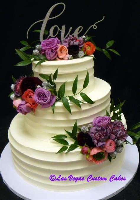Textured Buttercream Wedding Cake With Floral Cascade 603 Cake