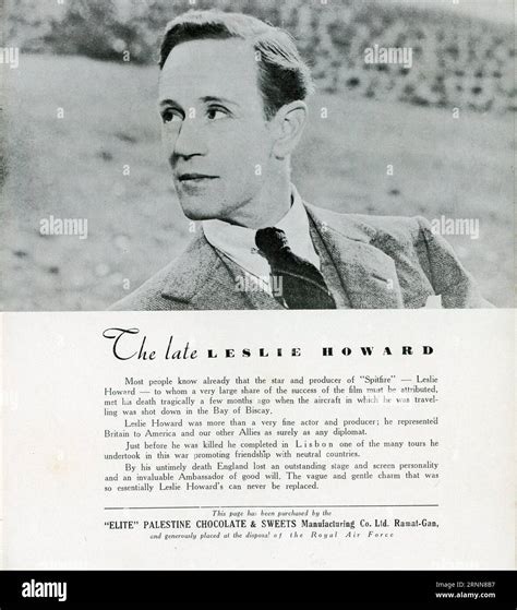 Inside Page Of Programme With Showing The Late Leslie Howard From Circa