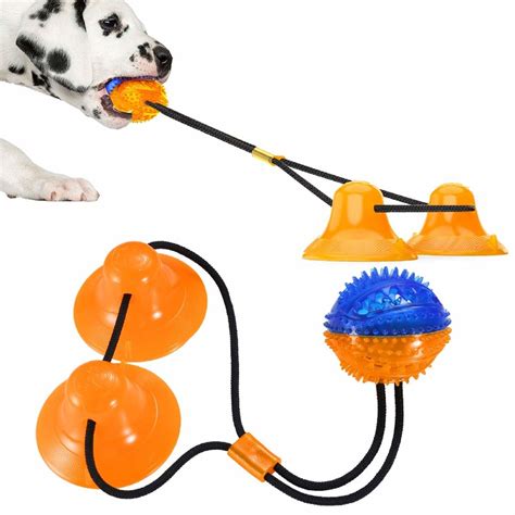 Suction Cup Dog Toy Puppy Rope Chew Toys Interactive Tug Of War Treat