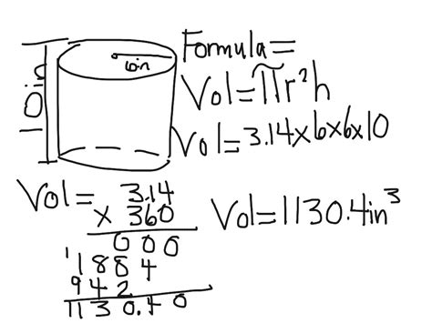 Volume Of A Cylinder Math Showme