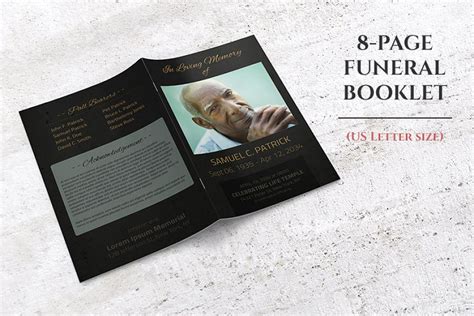 8 Page Funeral Booklet Ms Word Creative Brochure Templates ~ Creative