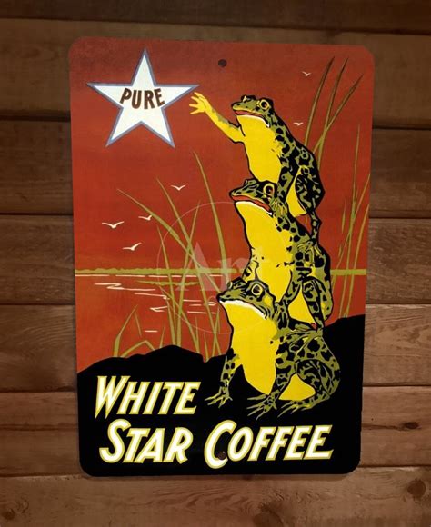 Pure White Star Coffee 8x12 Metal Wall Sign Poster Sign Junky