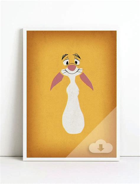 Winnie The Pooh Art Minimalist Rabbit Retro Style By Etsy Com Shop