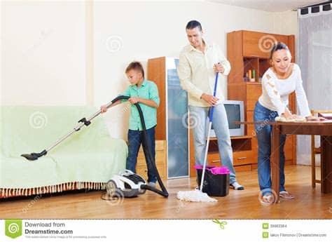 Limpieza de alfombras, pisos y cortinas en miami. Couple With Teenage Son Doing House Cleaning Stock Photo ...