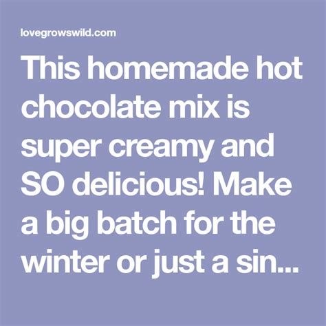 Homemade Hot Chocolate Mix Recipe Homemade Hot Chocolate Homemade