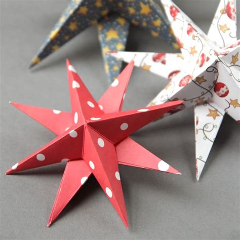 Make Your Own Diy 3d Paper Star Christmas Decorations Paper