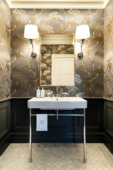 Choose a wood vanity for a traditional powder room. sydney madeline play vanity powder room traditional with ...
