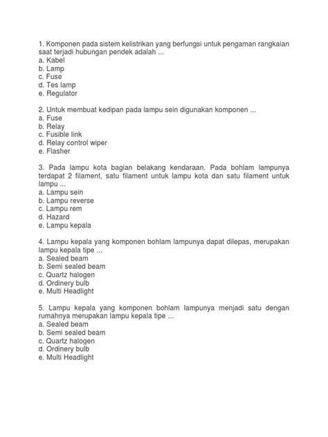 We did not find results for: Soal Sistem Kelistrikan Pilihan Ganda Dan Essay
