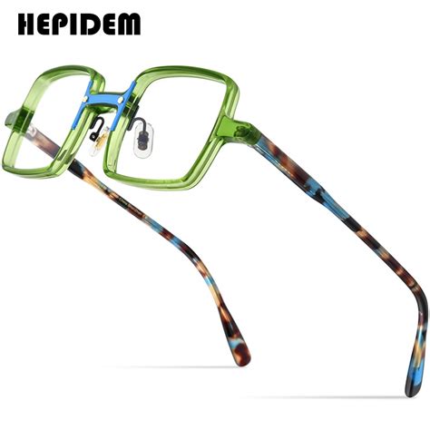 bhepidem acetate glasses men 2022 vintage retro square eyeglasses frame women optical