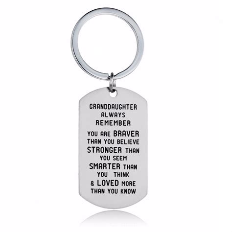 12pclot Granddaughter Key Chain Key Ring Always Remember You Are