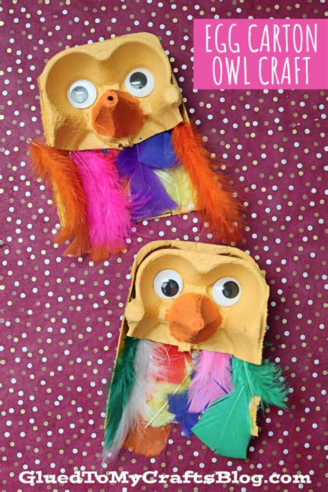 Upcycled Egg Carton Owls Craft Idea