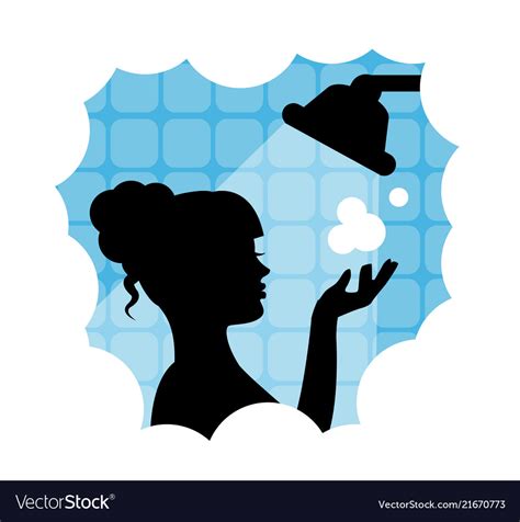 Woman Taking A Shower Royalty Free Vector Image