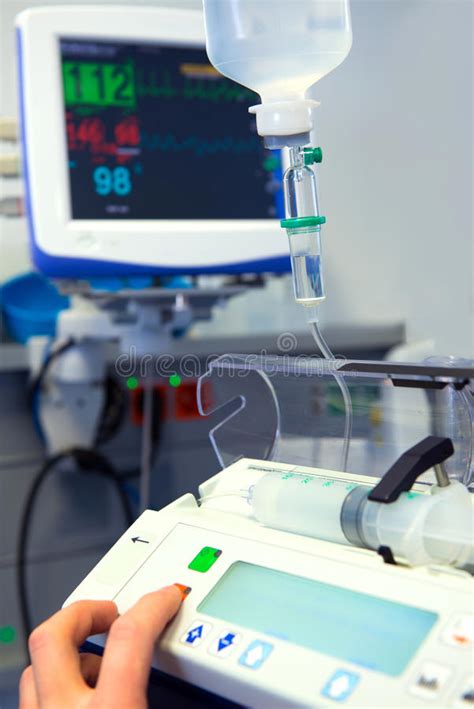 Medical Intravenous Drip And Devices In The Icu Stock Image Image Of