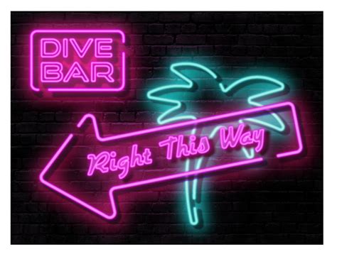 Dive Bar This Way Neon Sign By Alyssa Cerone On Dribbble