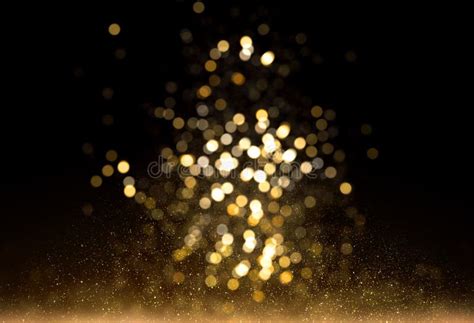 Gold Glitter Lights With Bokeh Background Stock Image Image Of