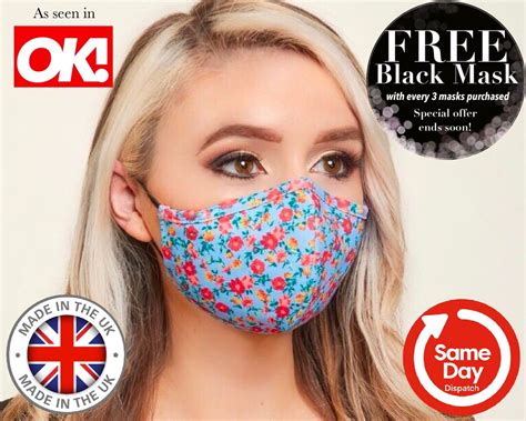 Triple Layer Face Mask Filtered Face Mask Cloth Fabric Face Etsy