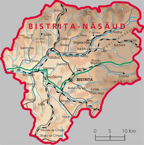 Harta Judetului Bistrita Nasaud Rutiera Harta Clima