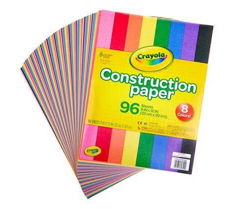 Crayola Construction Paper 96 Sheets 9″ X 12″ 8 Colors Crown