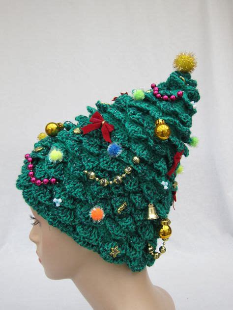 Christmas Tree Hat Crochet Hat Creative Hat Green Hat By Iryna