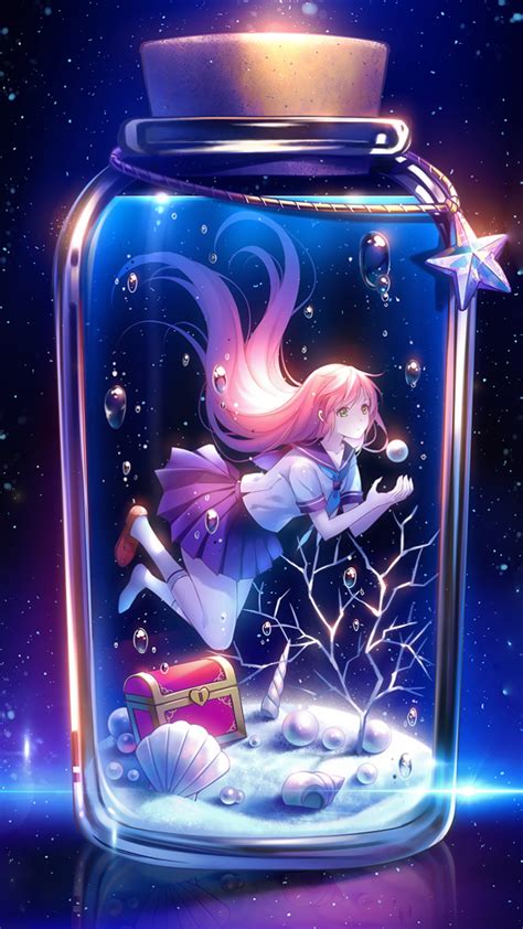 Download 720x1280 Anime Girl In A Jar Stars School