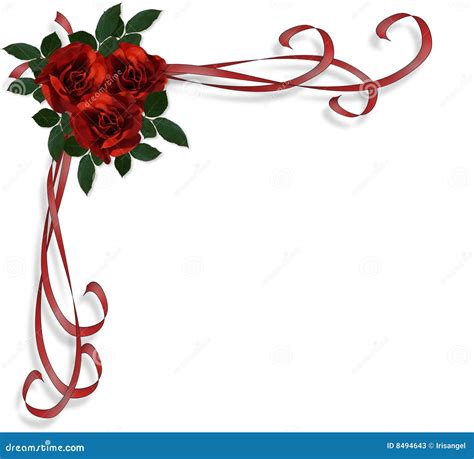 Red Roses Border Wedding Invitation Stock Illustration Image 8494643