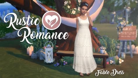 It's a huge pack that a bunch of different creators worked on, and the quality is pure perfection. Rustic Romance Fable Dress at SimLaughLove » Sims 4 Updates