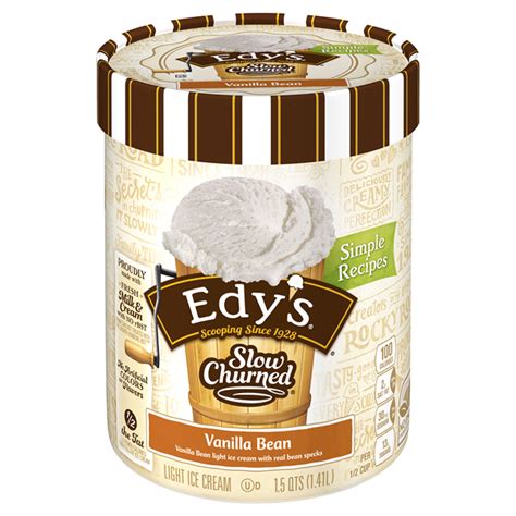 At edy's grand ice cream we believe that joy is contagious, and that a simple scoop of ice cream can bring people together. EDY'S/DREYER'S Slow Churned Vanilla Bean Light Ice Cream ...