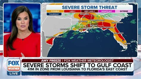 Severe Storm Threat Shifts To Gulf Coast As Damaging Winds Large Hail